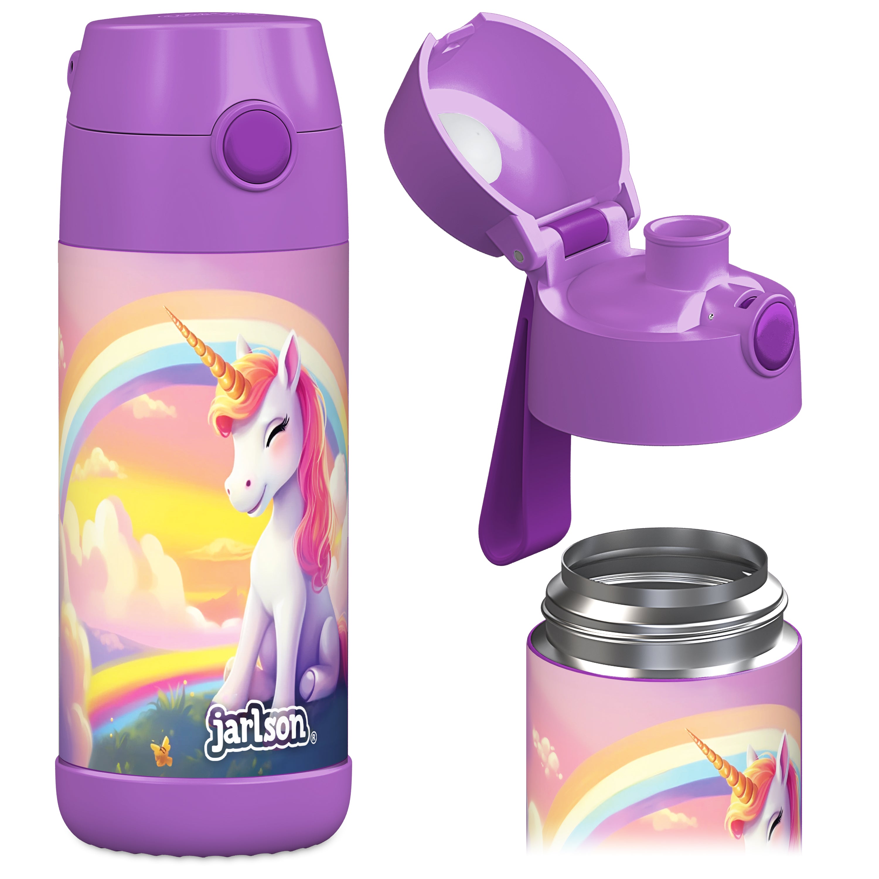 MALI Trinkflasche Edelstahl für Kinder mit Trinkausguss