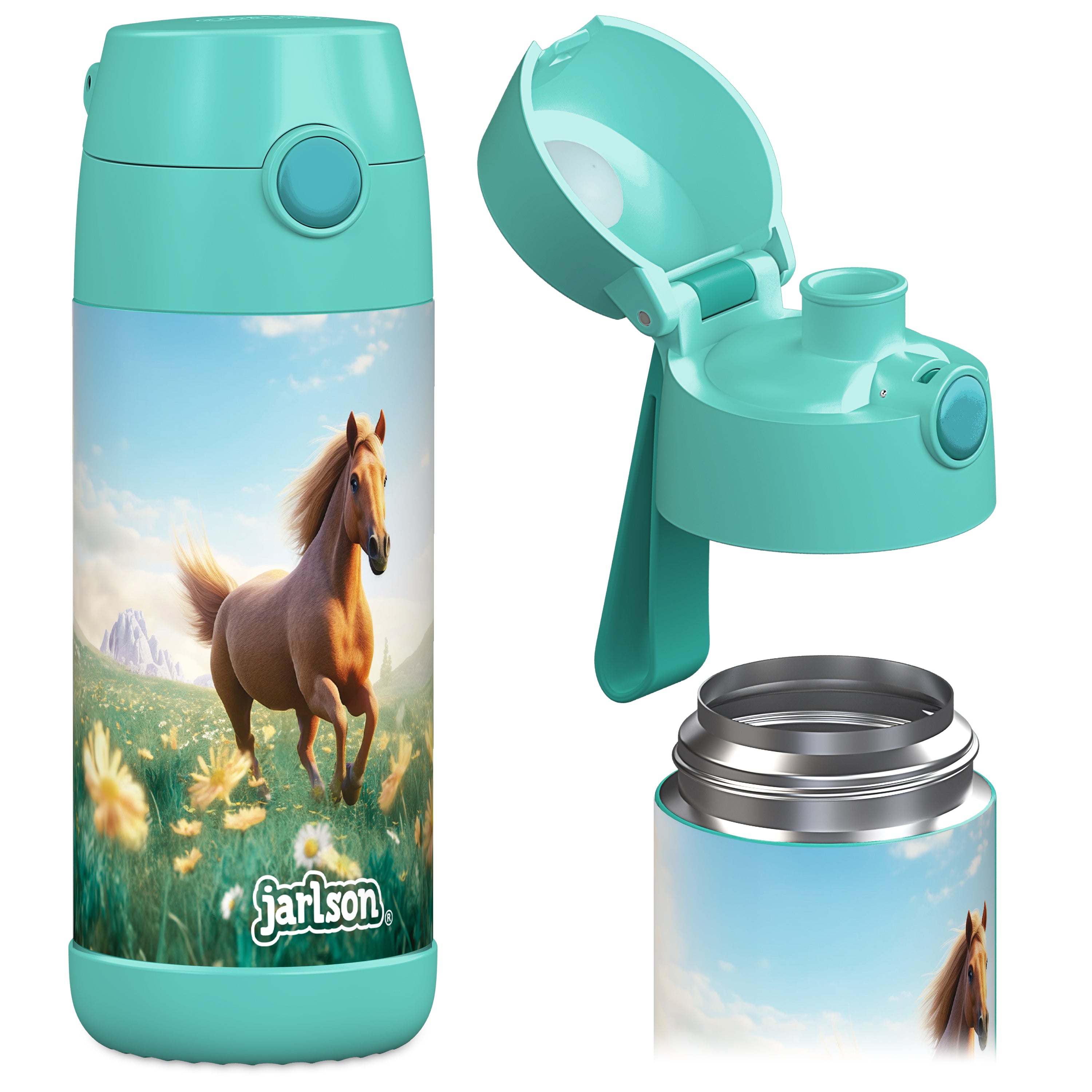 MALI Trinkflasche Edelstahl für Kinder mit Trinkausguss