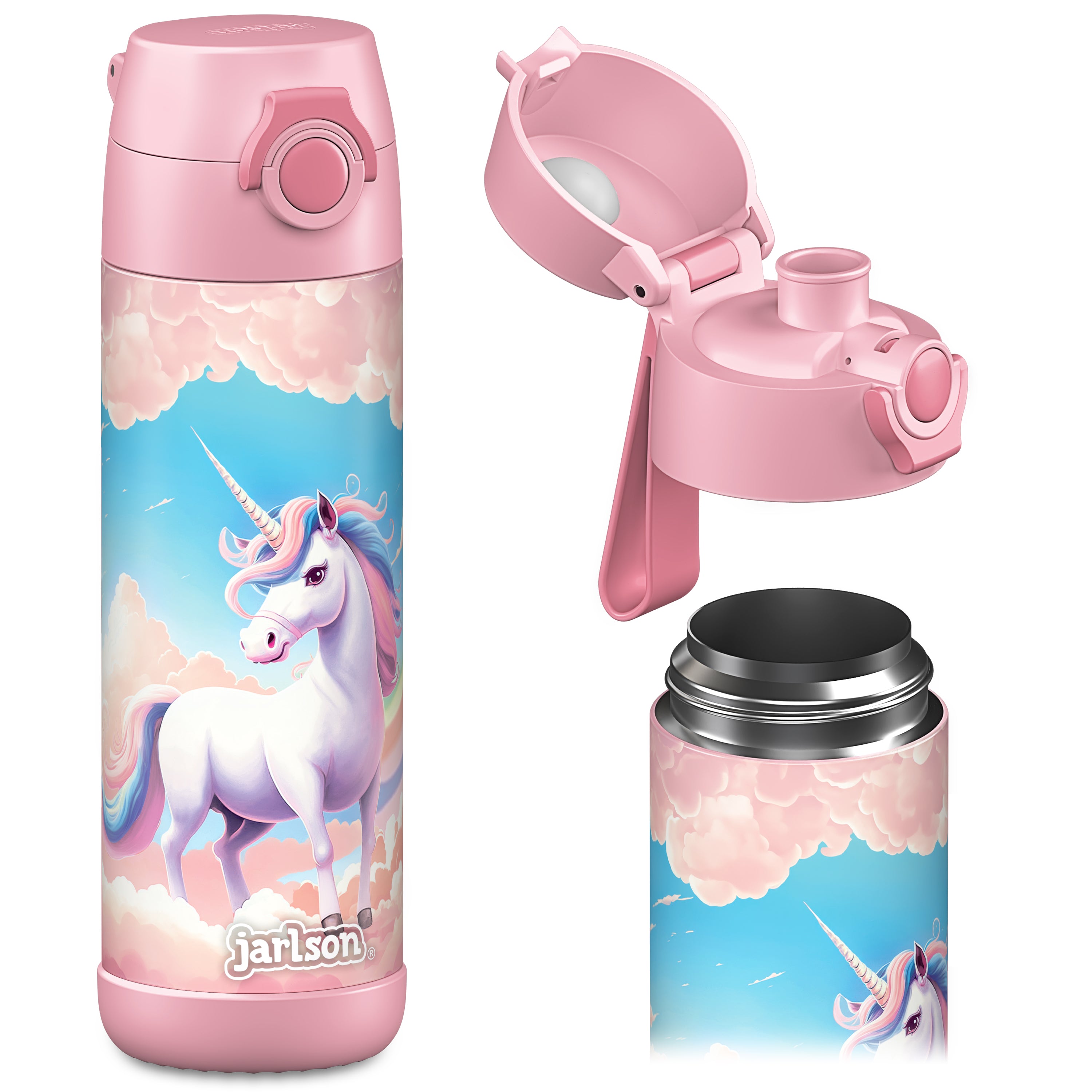 MALI Trinkflasche Edelstahl für Kinder mit Trinkausguss