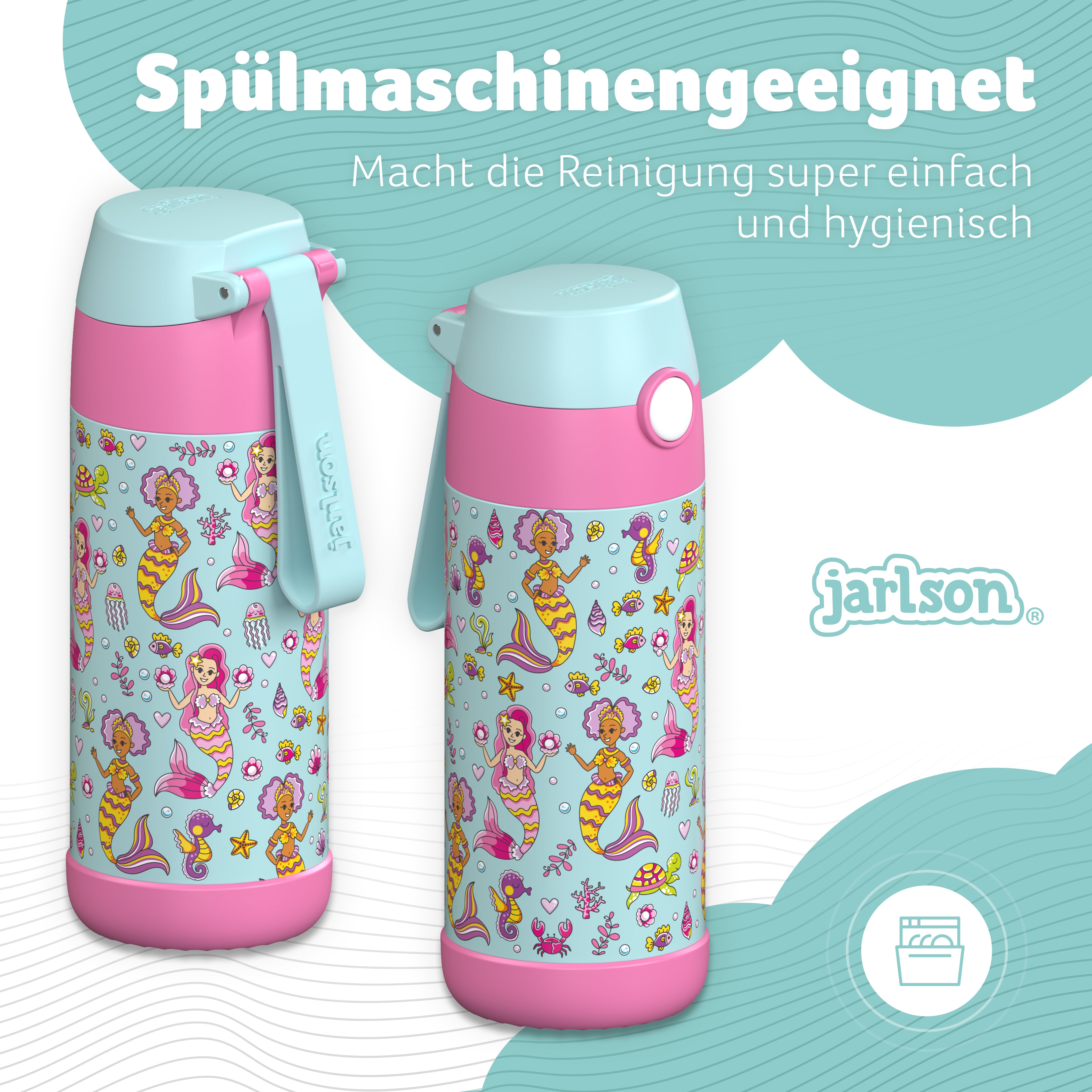 MALI Trinkflasche Edelstahl für Kinder mit Trinkausguss