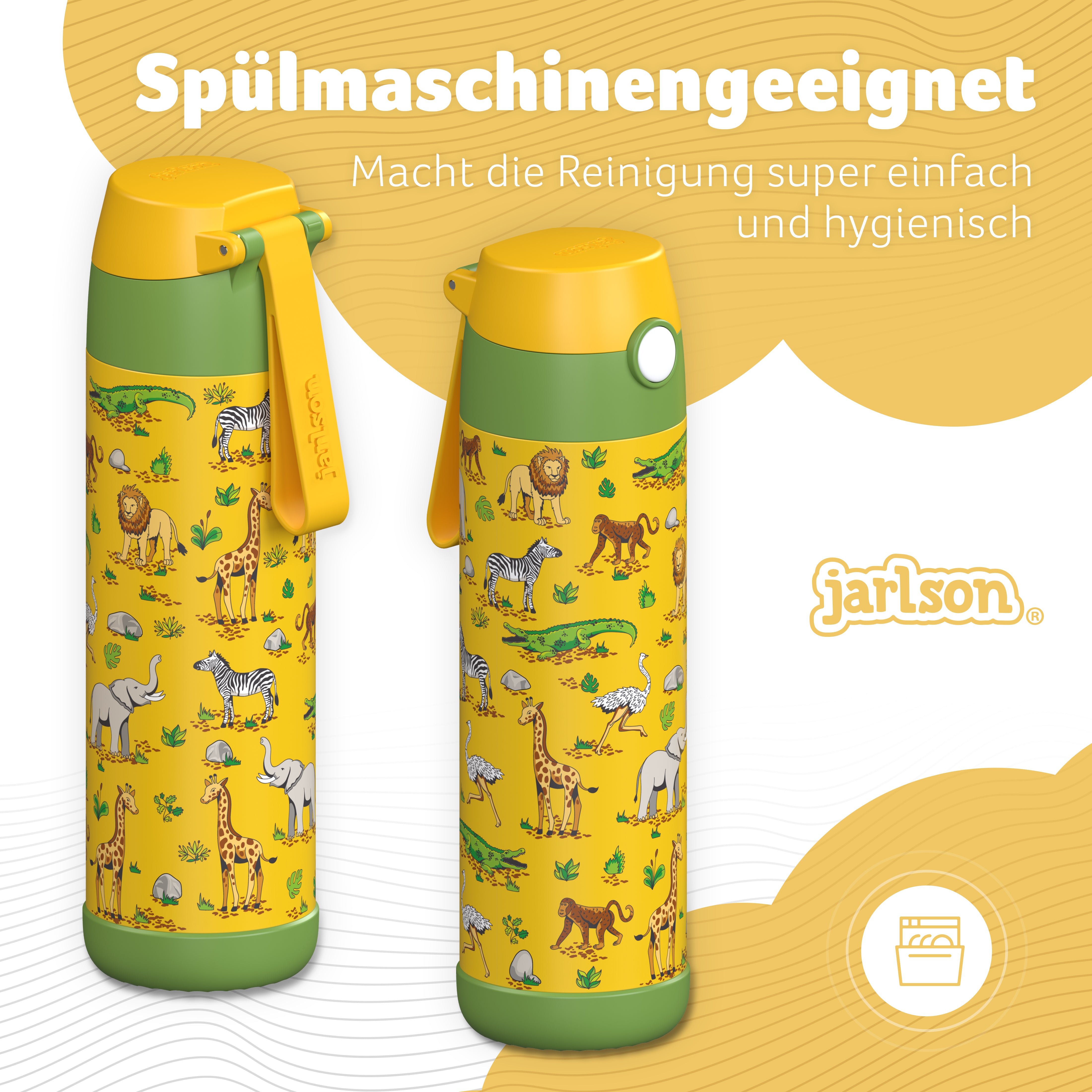 MALI Trinkflasche Edelstahl für Kinder mit Trinkausguss