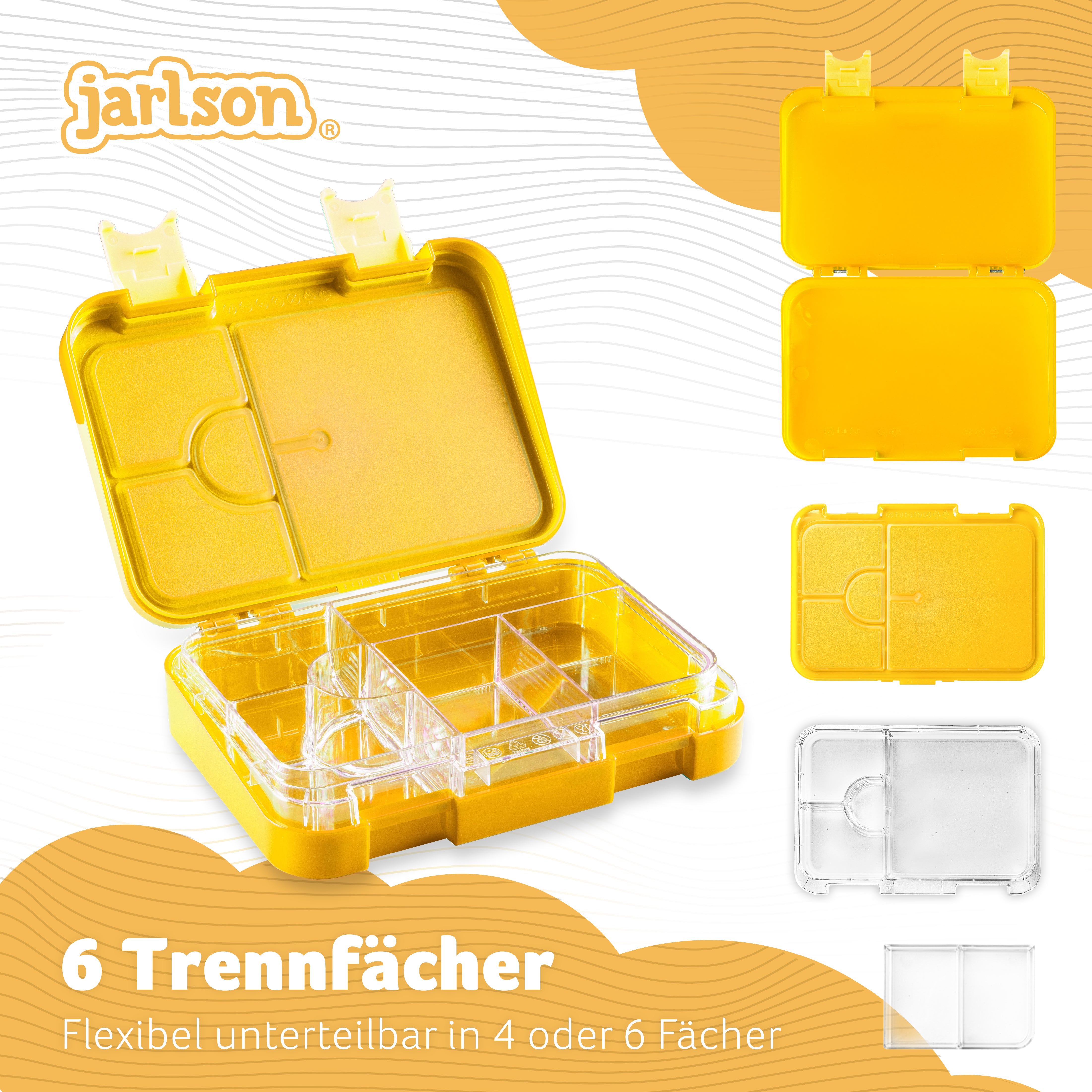 TONI Brotdose für Kinder mit 6 Fächern - Bento Box auslaufsicher