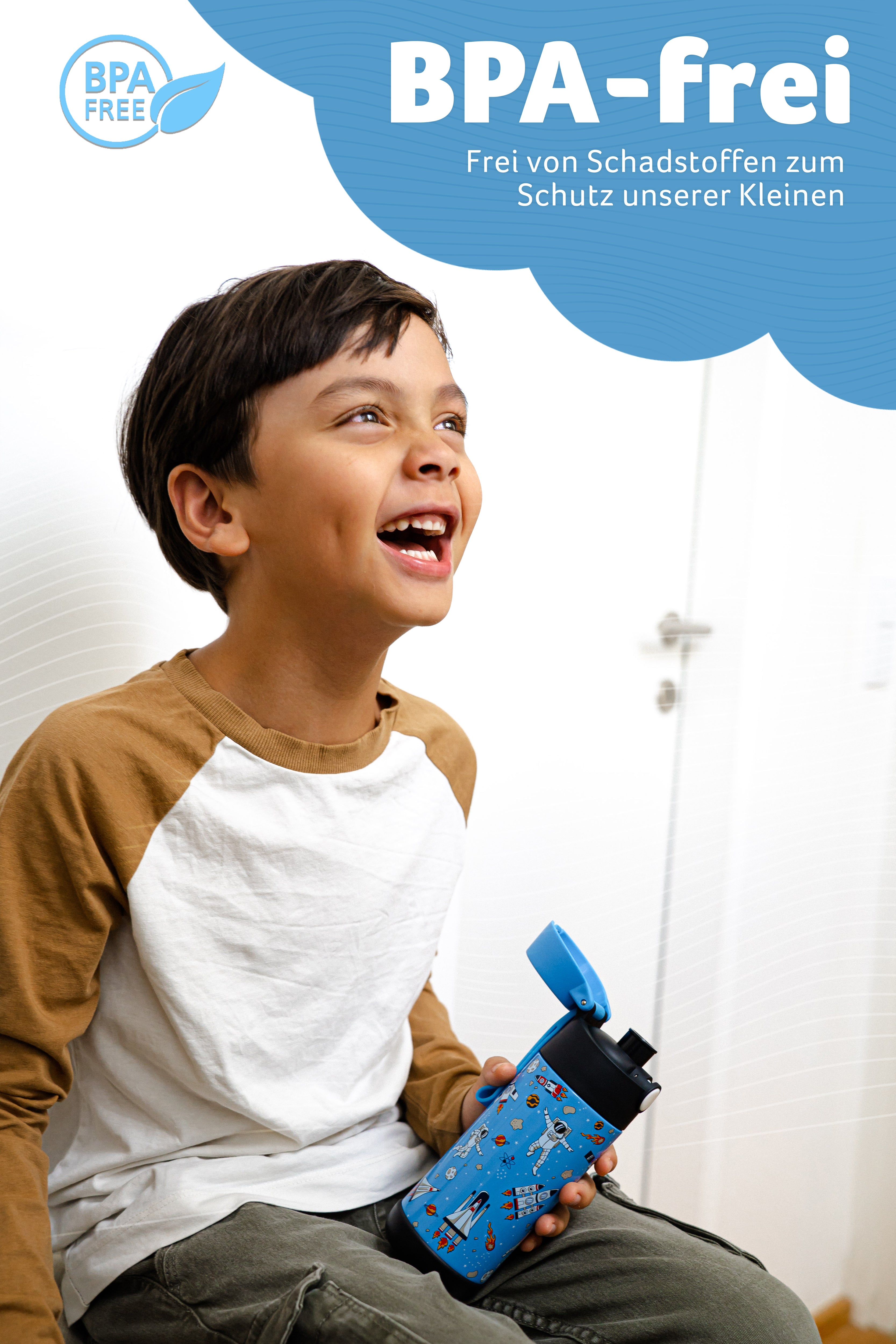 MALI Trinkflasche Edelstahl für Kinder mit Trinkausguss