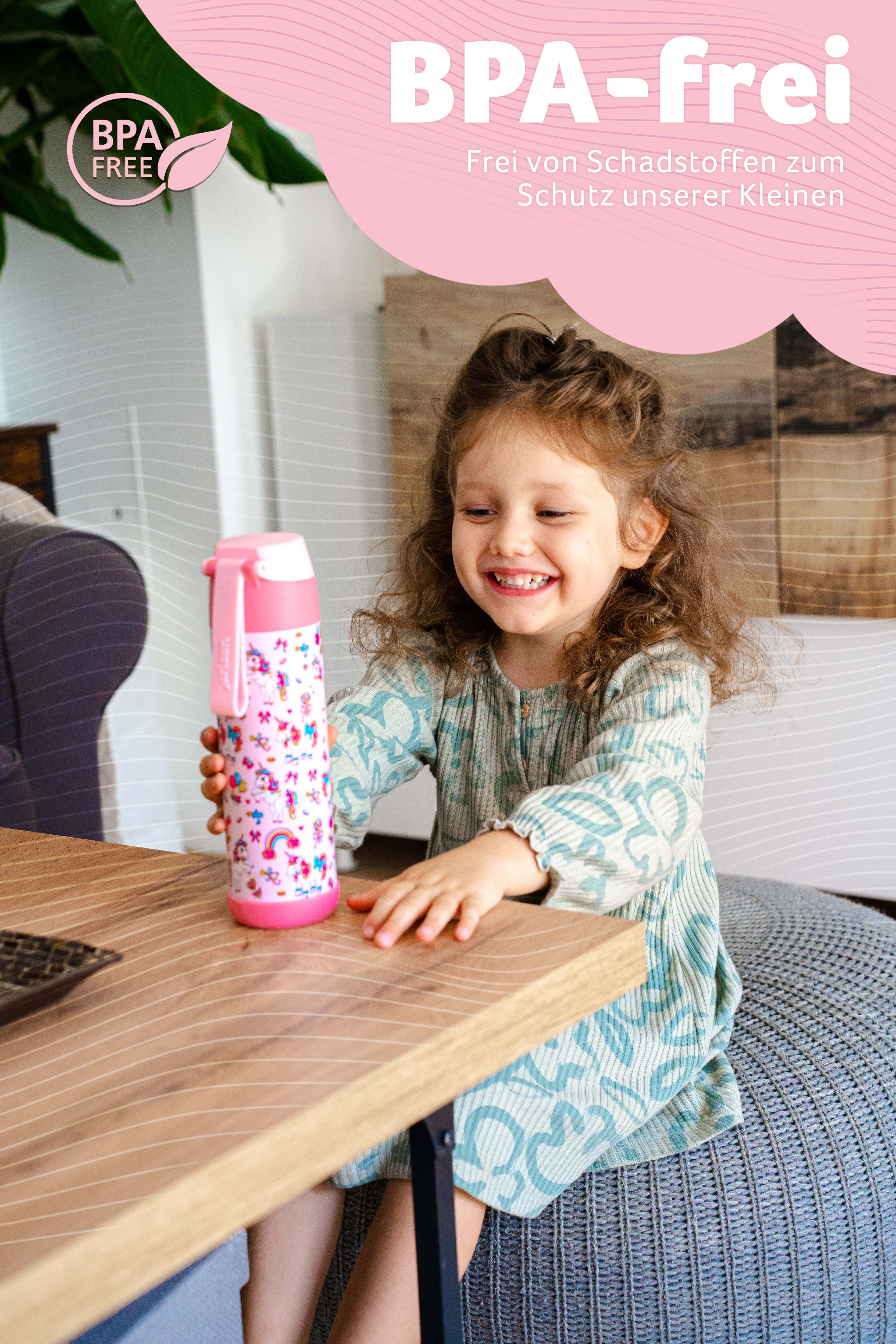 MALI Trinkflasche Edelstahl für Kinder mit Trinkausguss