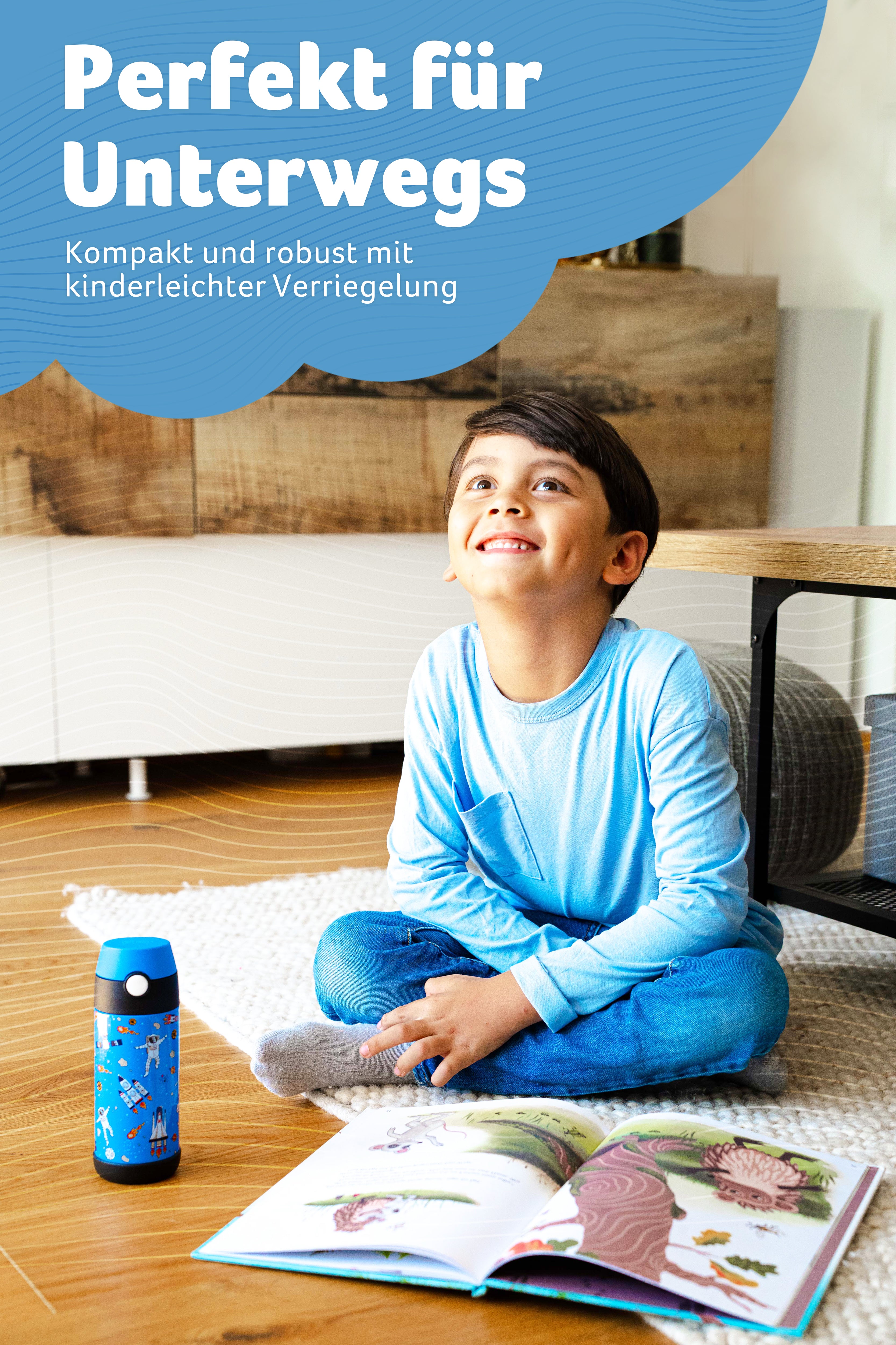 MALI Trinkflasche Edelstahl für Kinder mit Trinkausguss