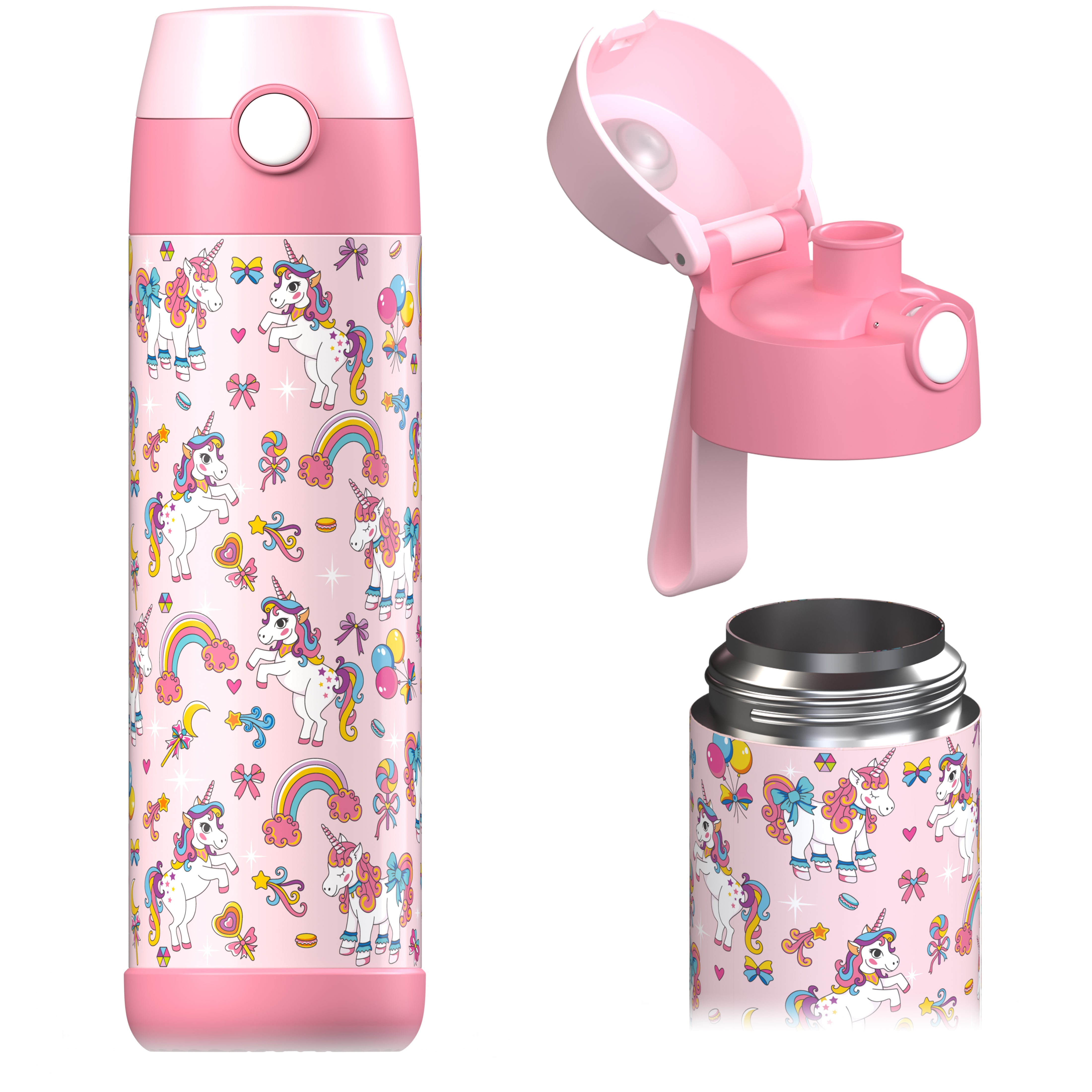 MALI Trinkflasche Edelstahl für Kinder mit Trinkausguss