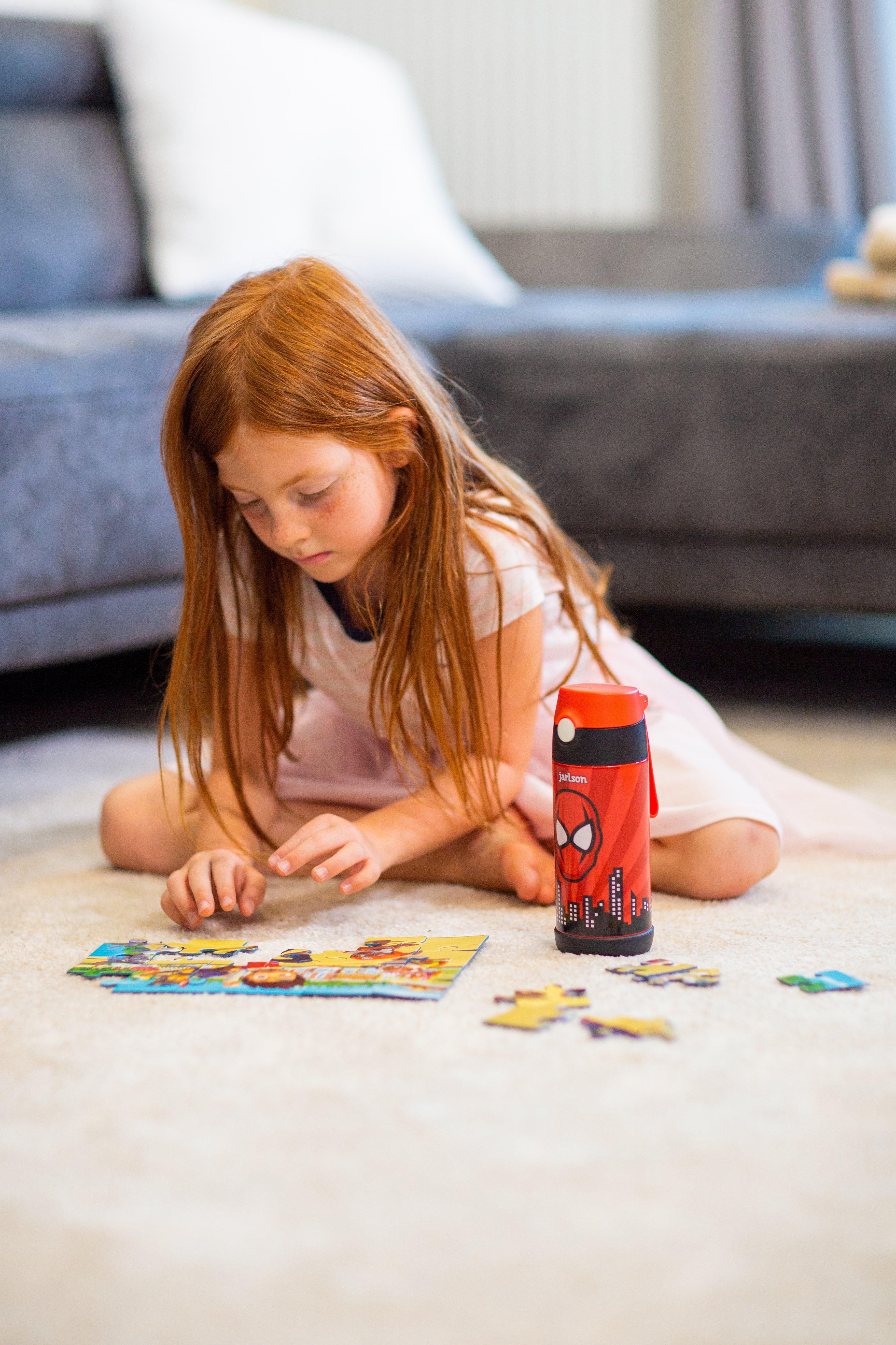 CHARLI Trinkflasche Edelstahl für Kinder mit Strohhalm