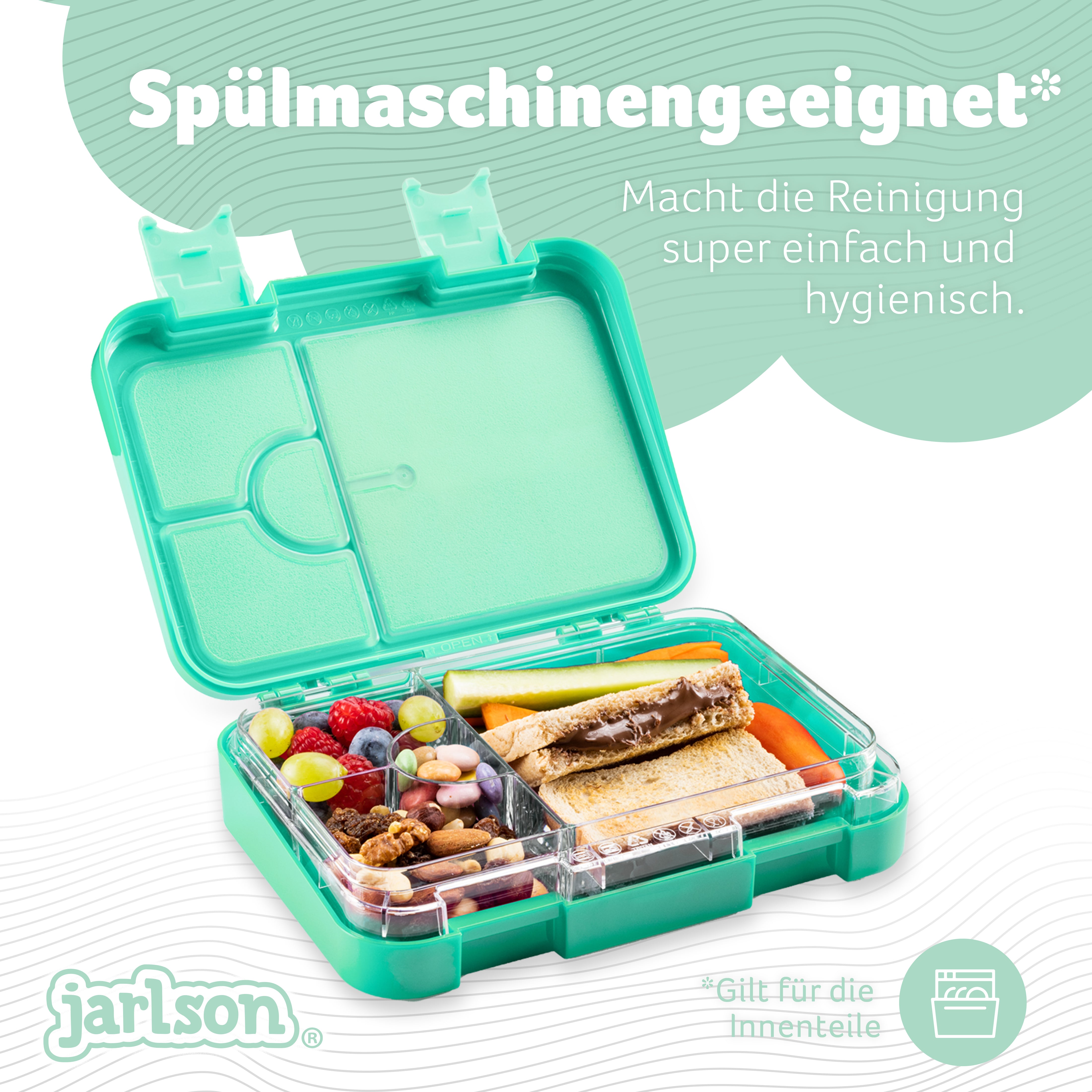 TONI Brotdose für Kinder mit 6 Fächern - Bento Box auslaufsicher