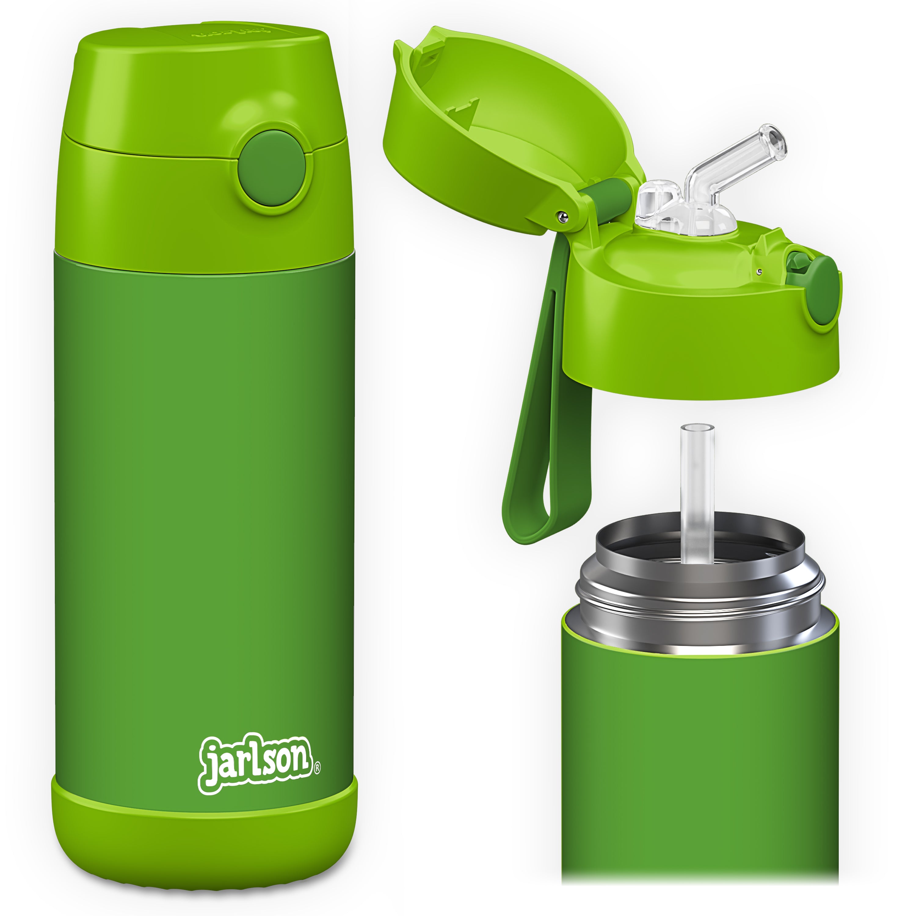 CHARLI Trinkflasche Edelstahl für Kinder mit Strohhalm