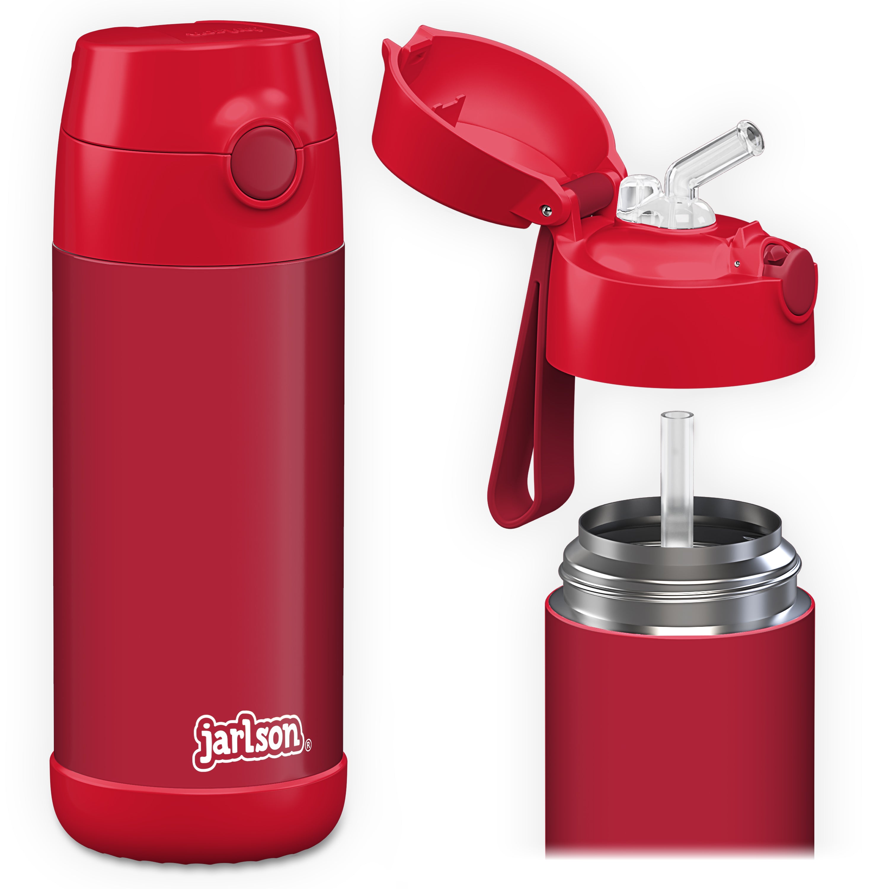 CHARLI Trinkflasche Edelstahl für Kinder mit Strohhalm