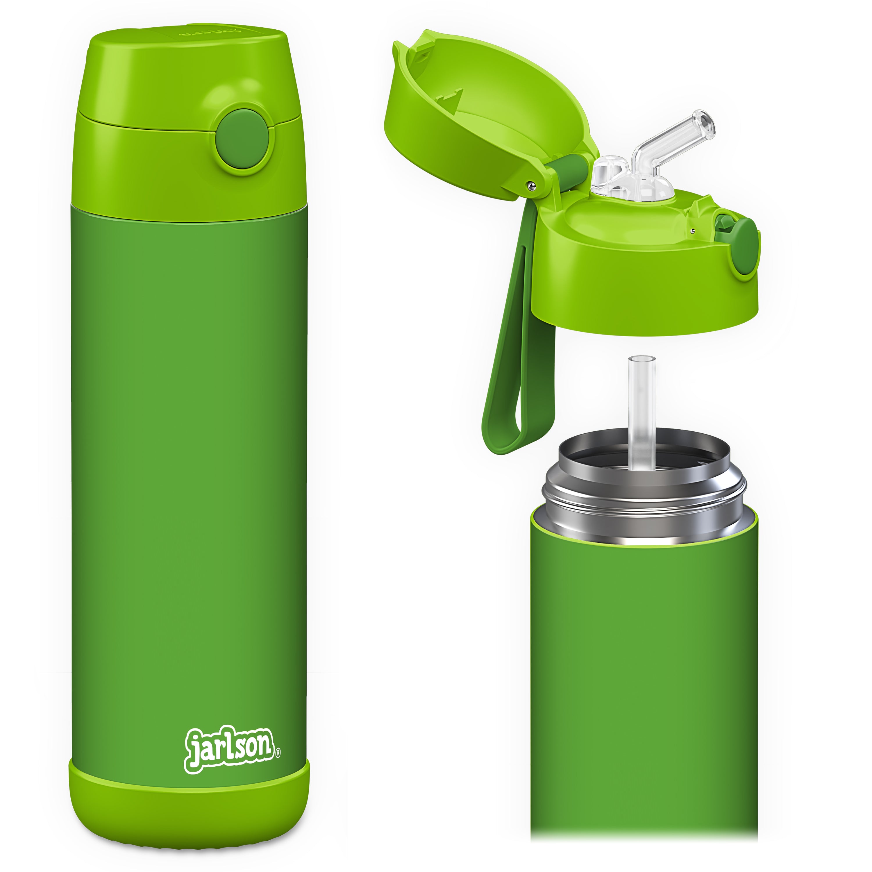 CHARLI Trinkflasche Edelstahl für Kinder mit Strohhalm