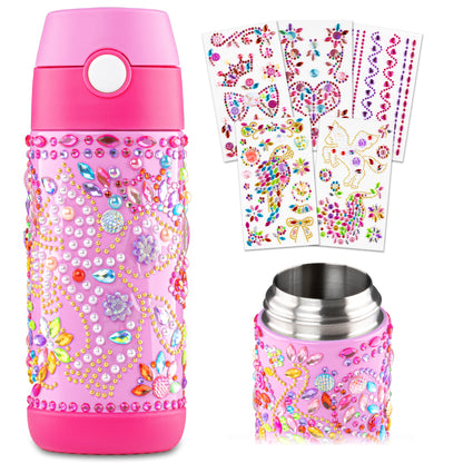 CRYSTAL Trinkflasche Kinder Edelstahl zum Selber Gestalten - 350ml / 500ml