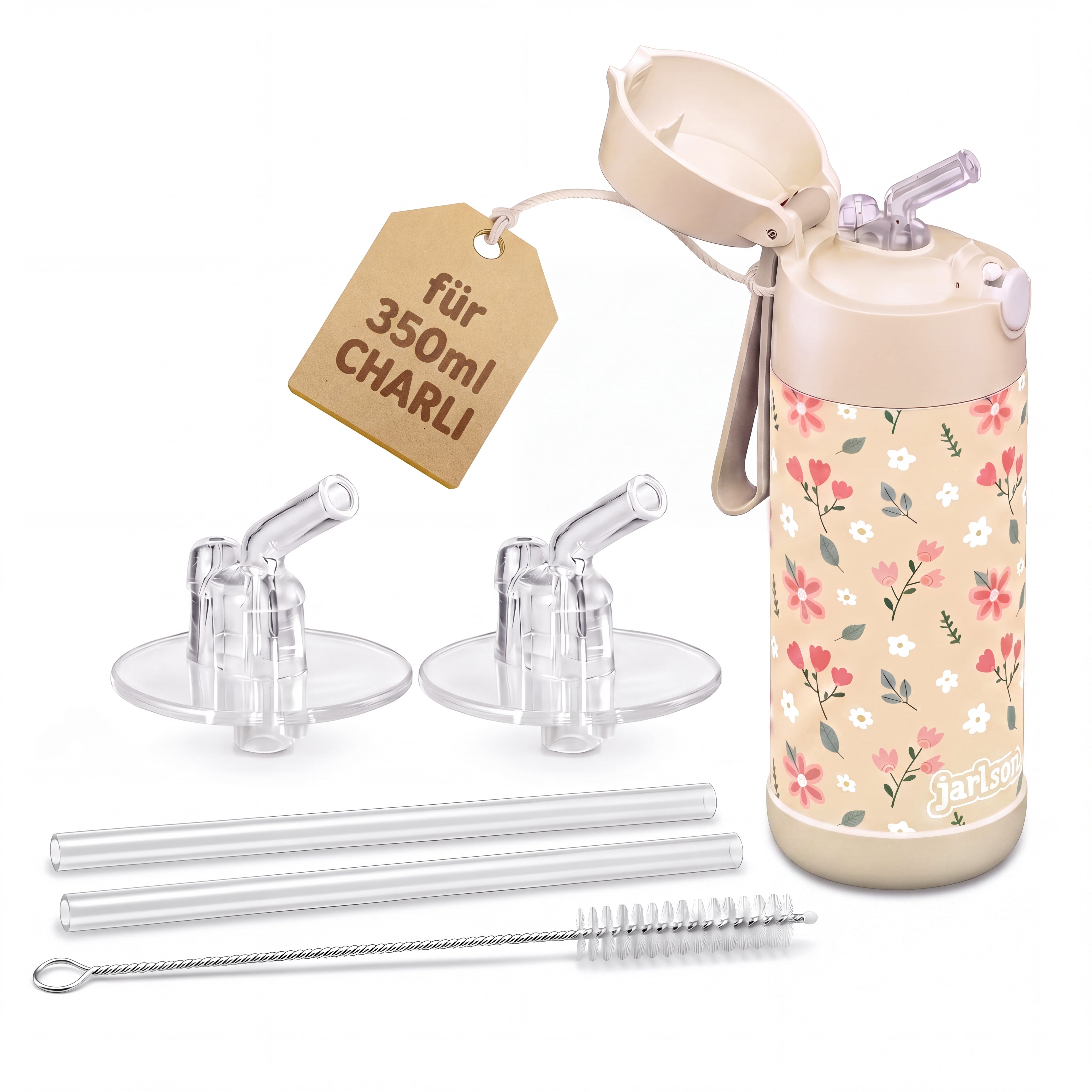 CHARLI Straw Set / Silicone Mouthpiece (Set of 2) incl. Cleaning Brush