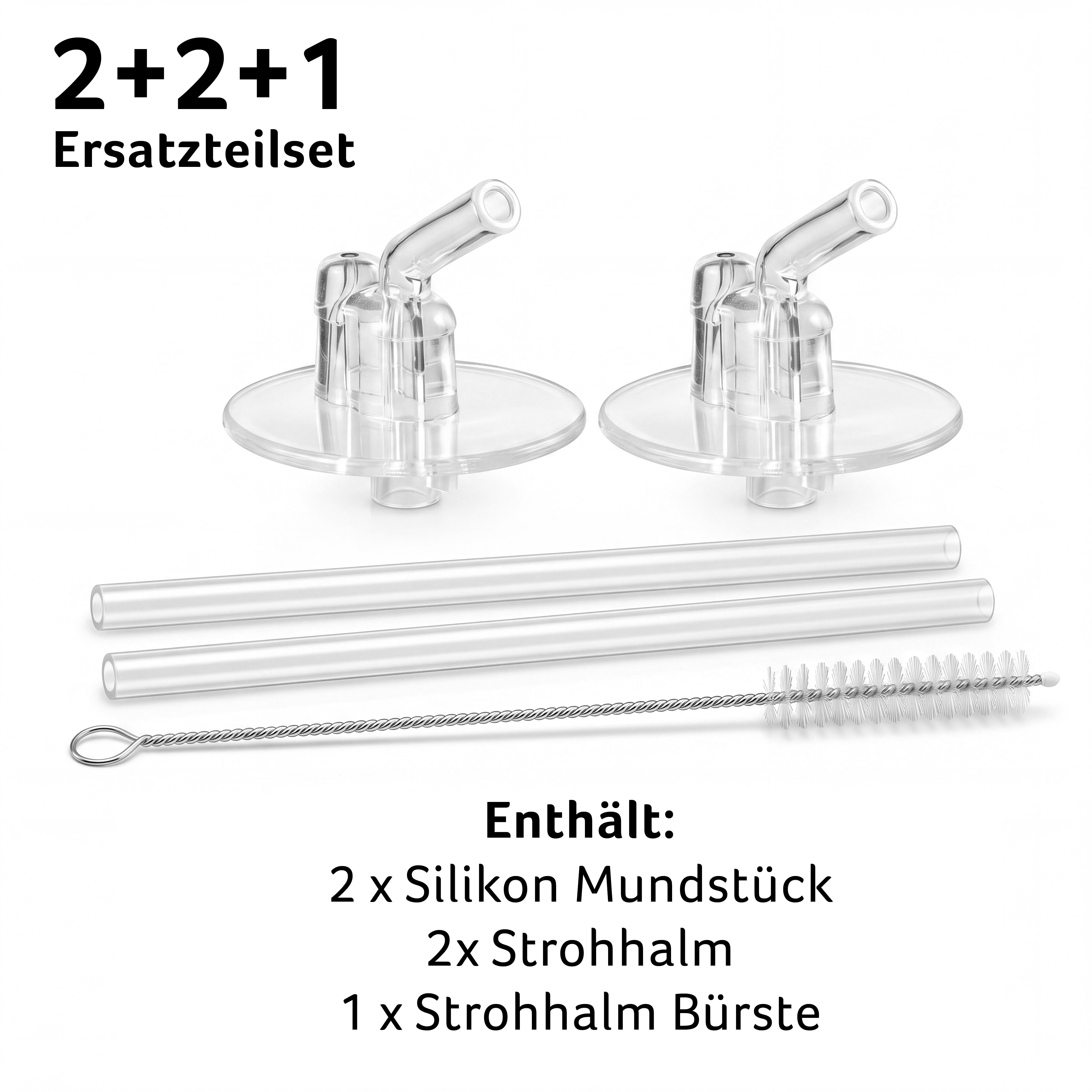 EMI Straw Set / Silicone Mouthpiece (Set of 2) incl. Cleaning Brush