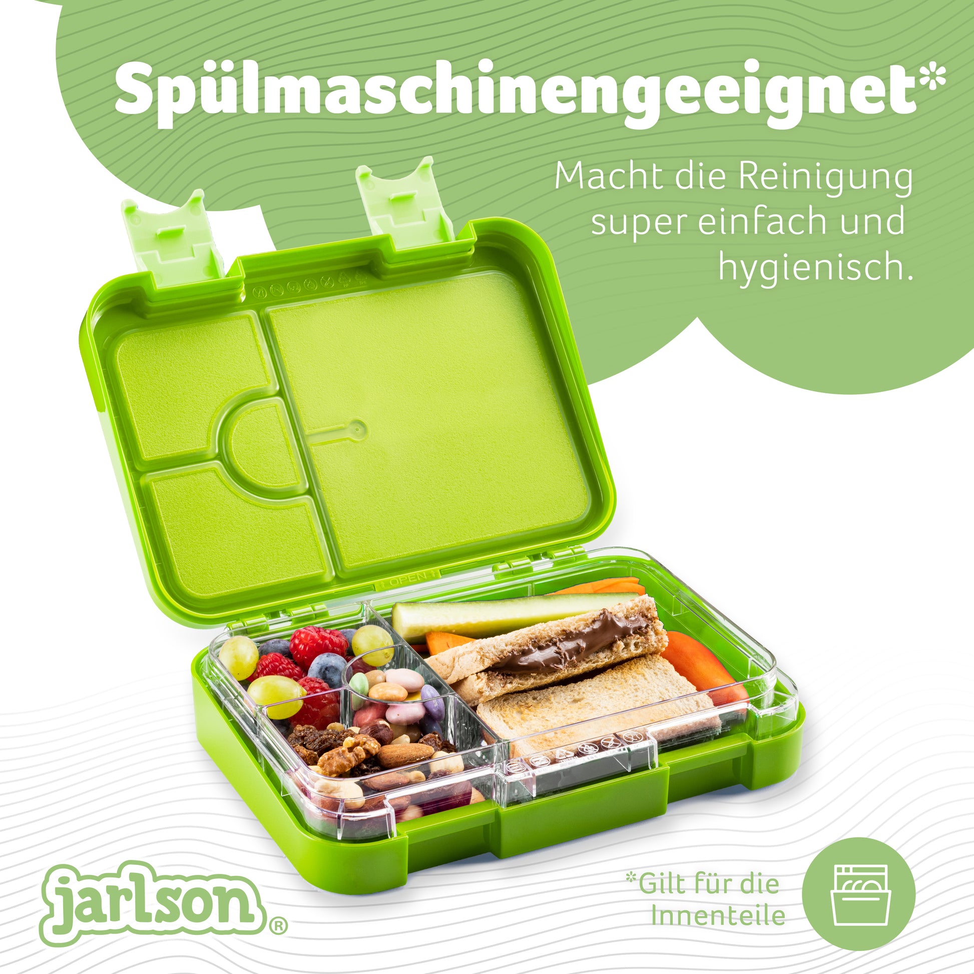 Trinkflasche Kinder und Brotdose mit Fächer für Kinder – JARLSON  Trinkflaschen & Lunchboxen