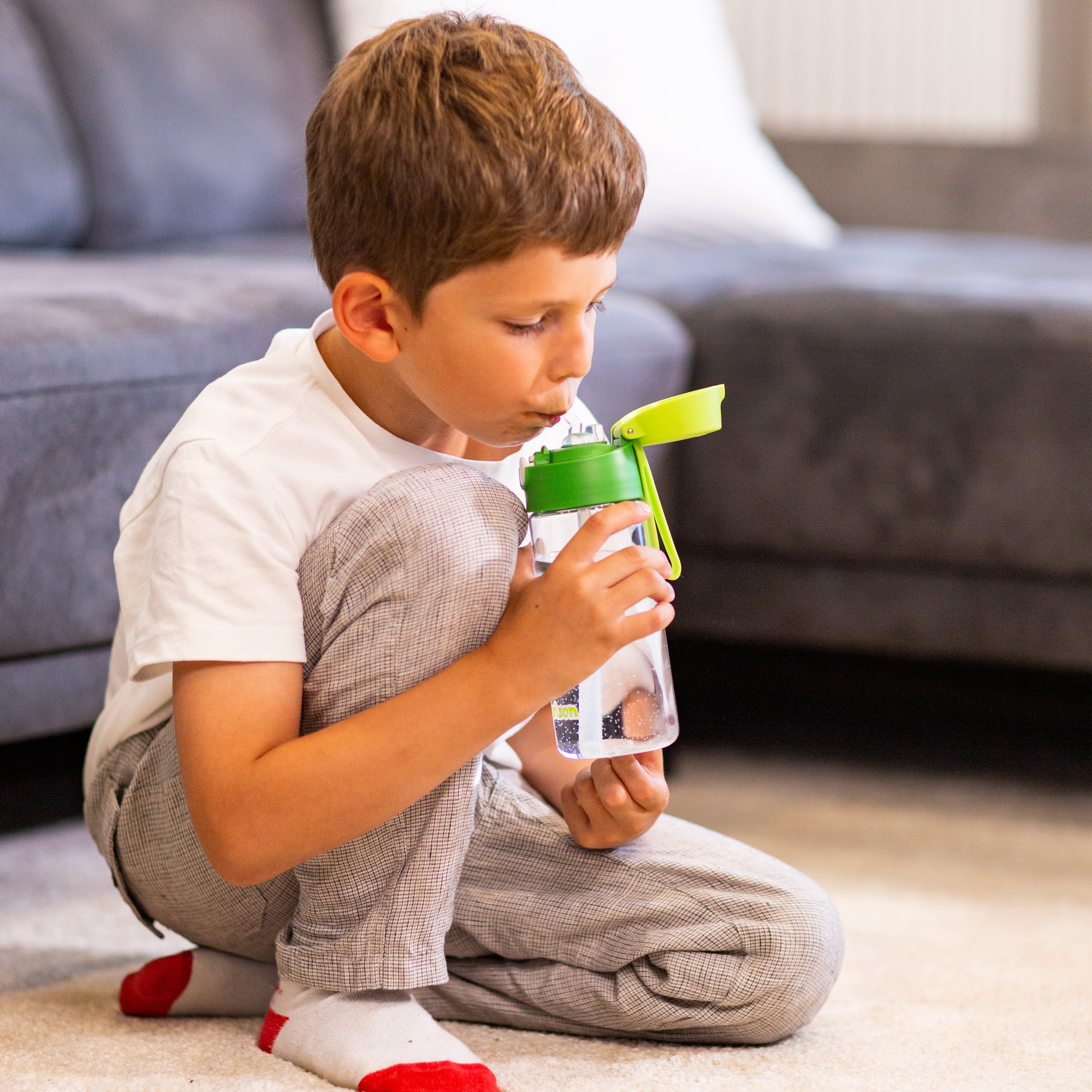 EMI Trinkflasche Tritan für Kinder mit Strohhalm 500ml