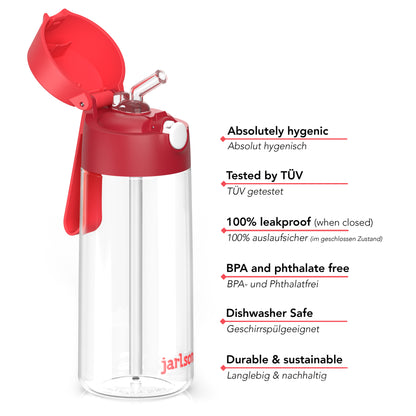 EMI Trinkflasche Tritan für Kinder mit Strohhalm 500ml