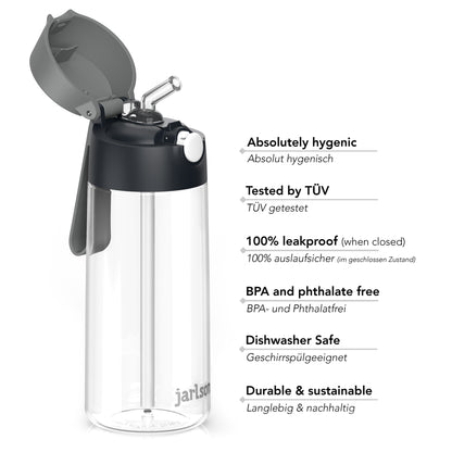 EMI Trinkflasche Tritan für Kinder mit Strohhalm 500ml