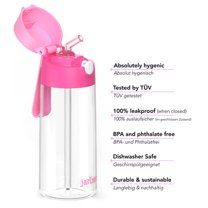 EMI Trinkflasche Tritan für Kinder mit Strohhalm 500ml