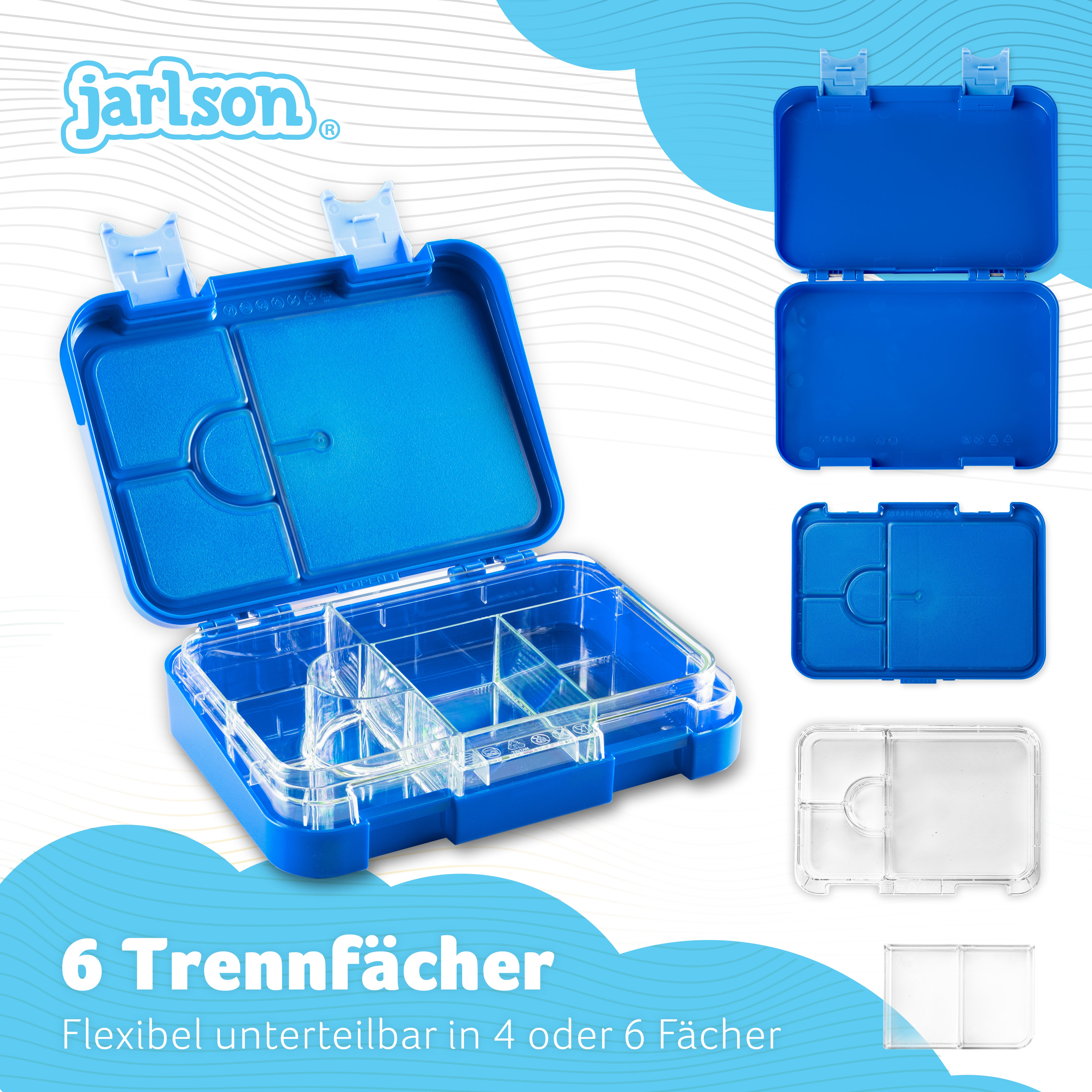 TONI Brotdose für Kinder mit 6 Fächern - Bento Box auslaufsicher