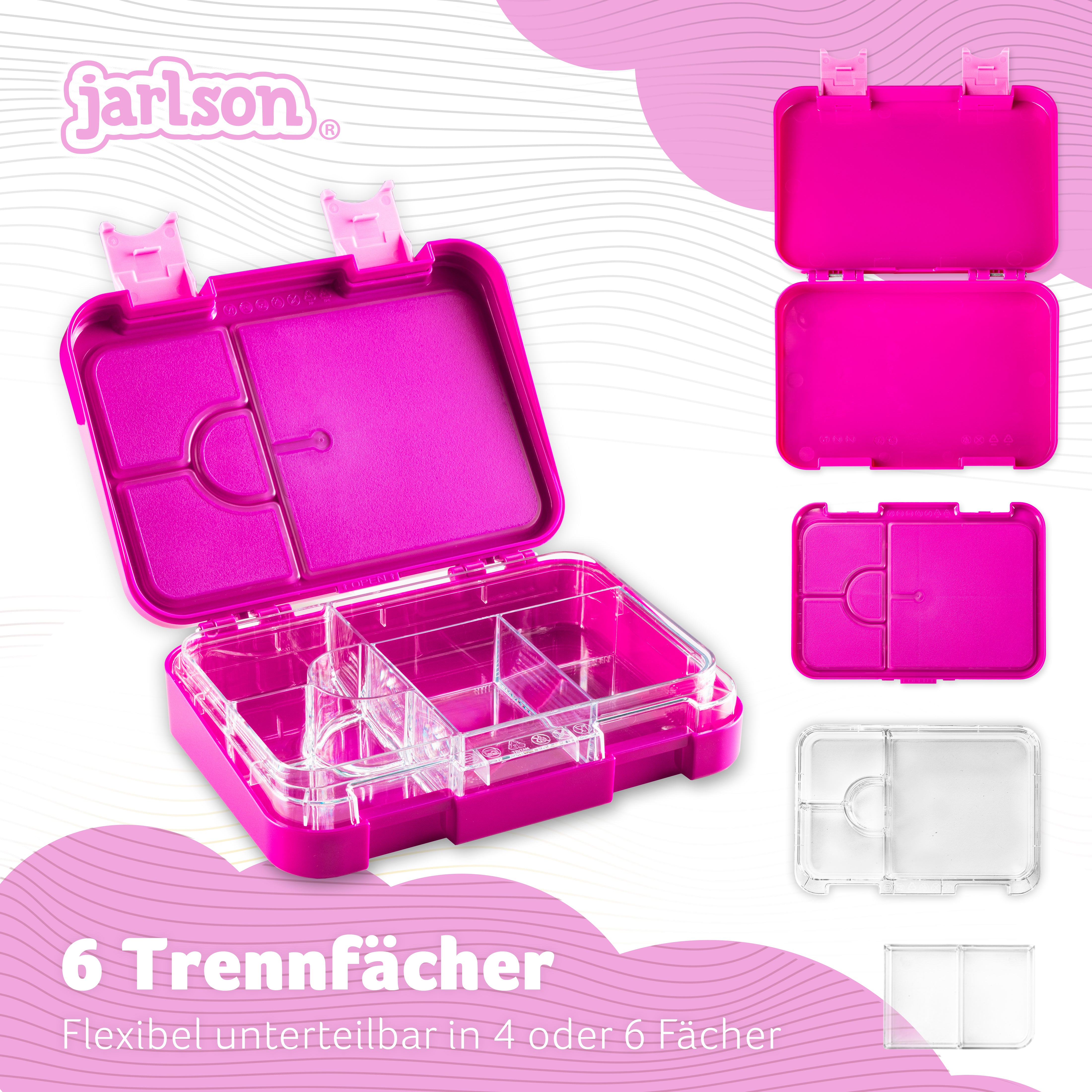 TONI Brotdose für Kinder mit 6 Fächern - Bento Box auslaufsicher