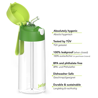 EMI Trinkflasche Tritan für Kinder mit Strohhalm 500ml