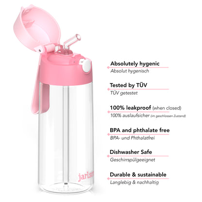 EMI Trinkflasche Tritan für Kinder mit Strohhalm 500ml