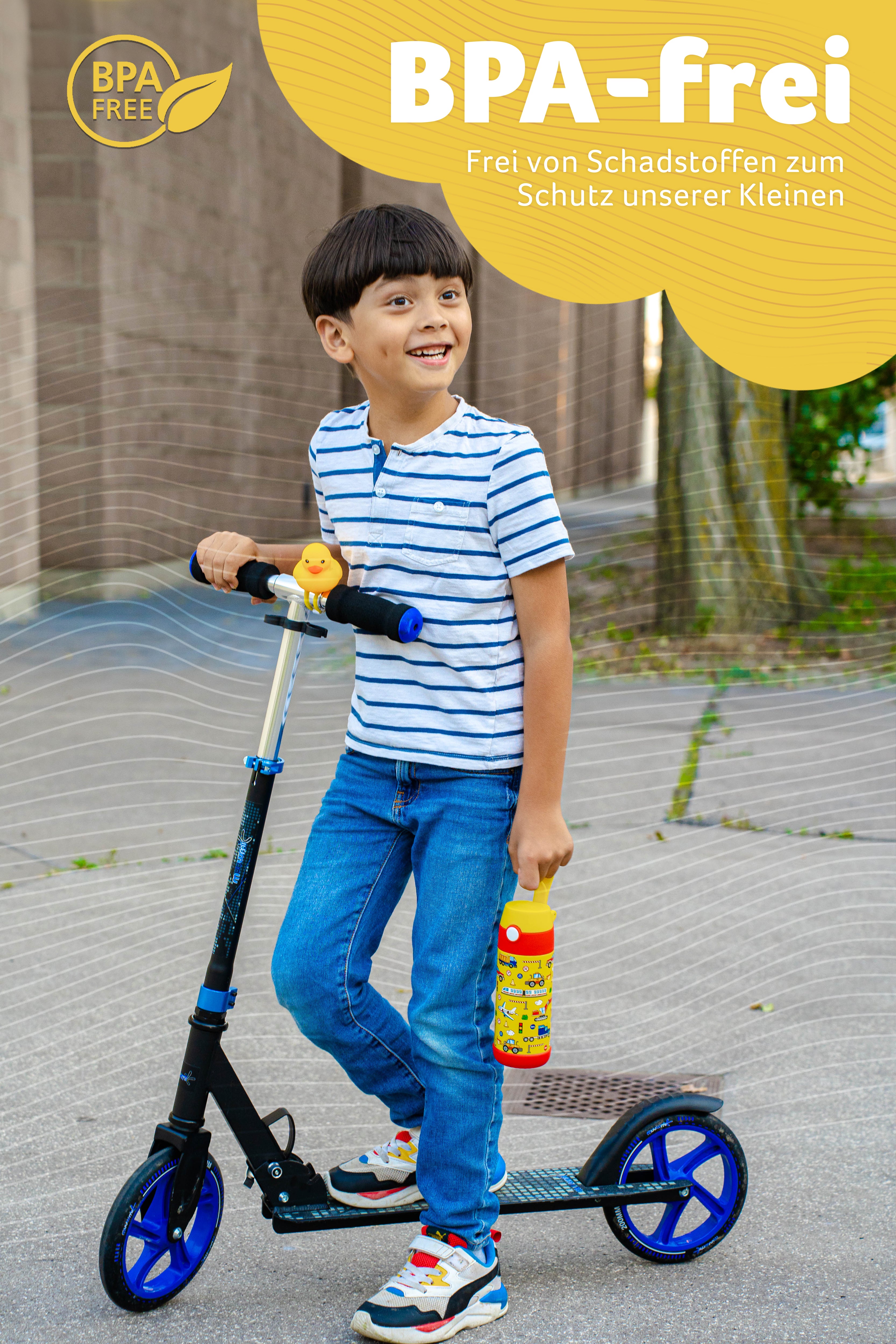 MALI Trinkflasche Edelstahl für Kinder mit Trinkausguss