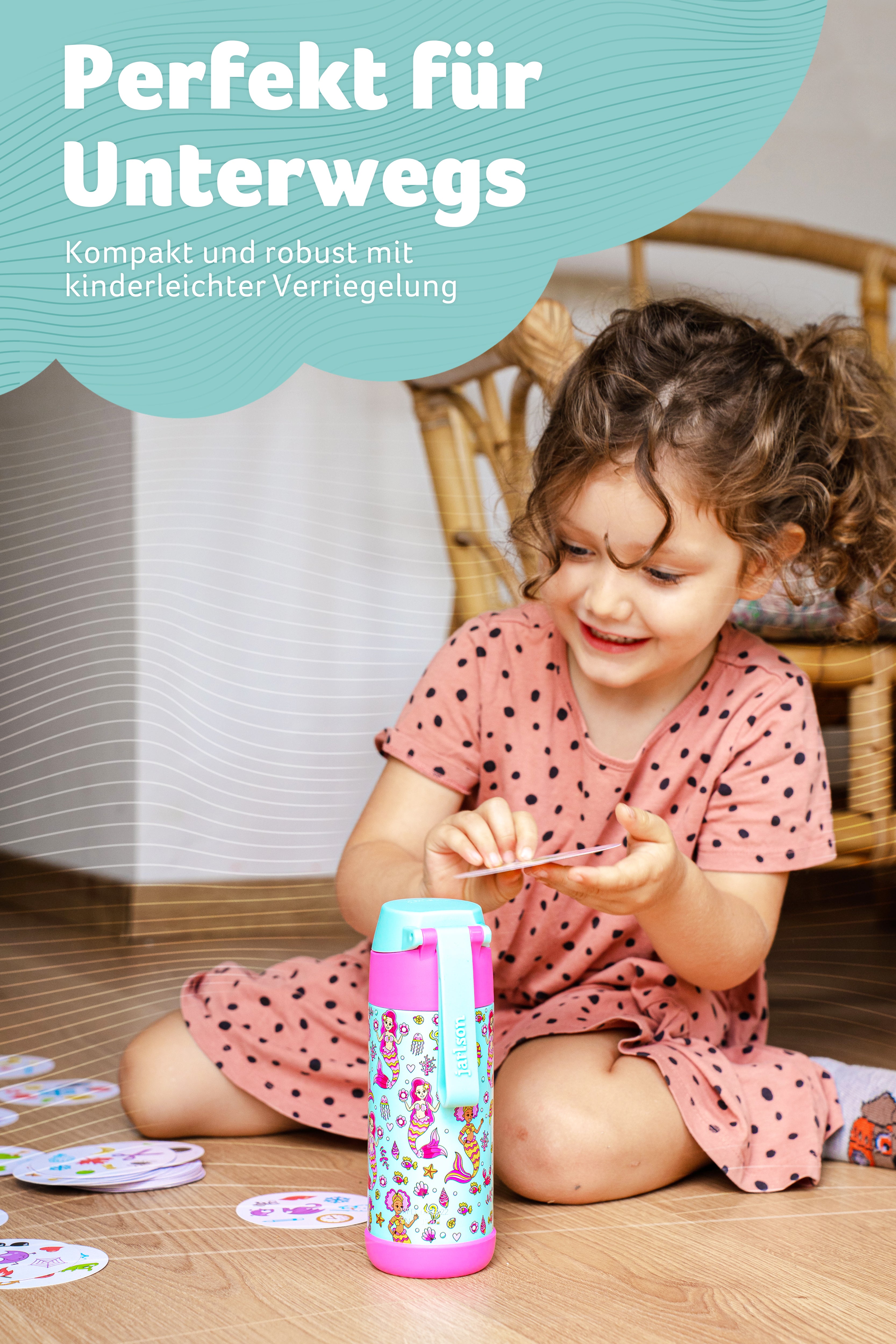 MALI Trinkflasche Edelstahl für Kinder mit Trinkausguss