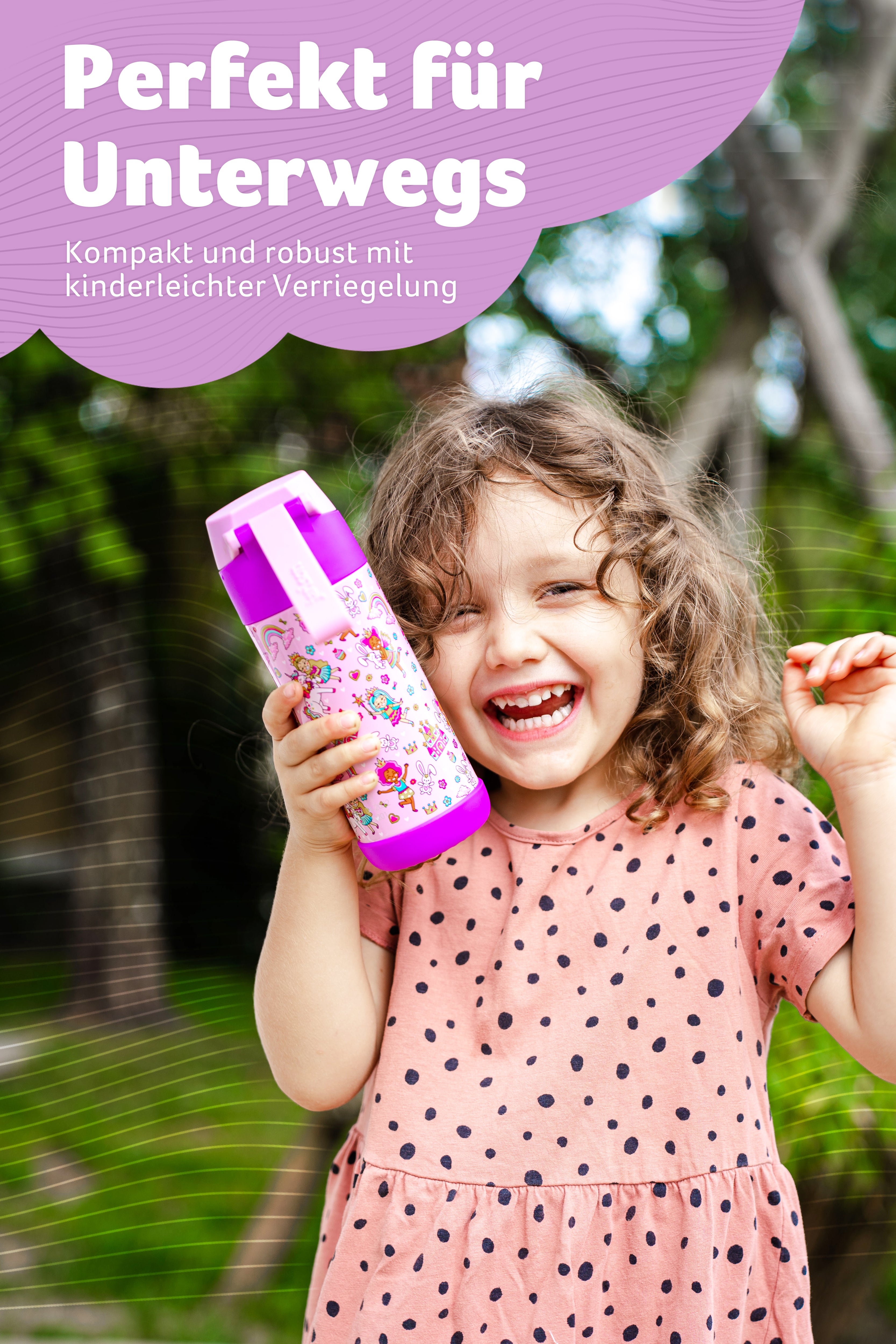 MALI Trinkflasche Edelstahl für Kinder mit Trinkausguss