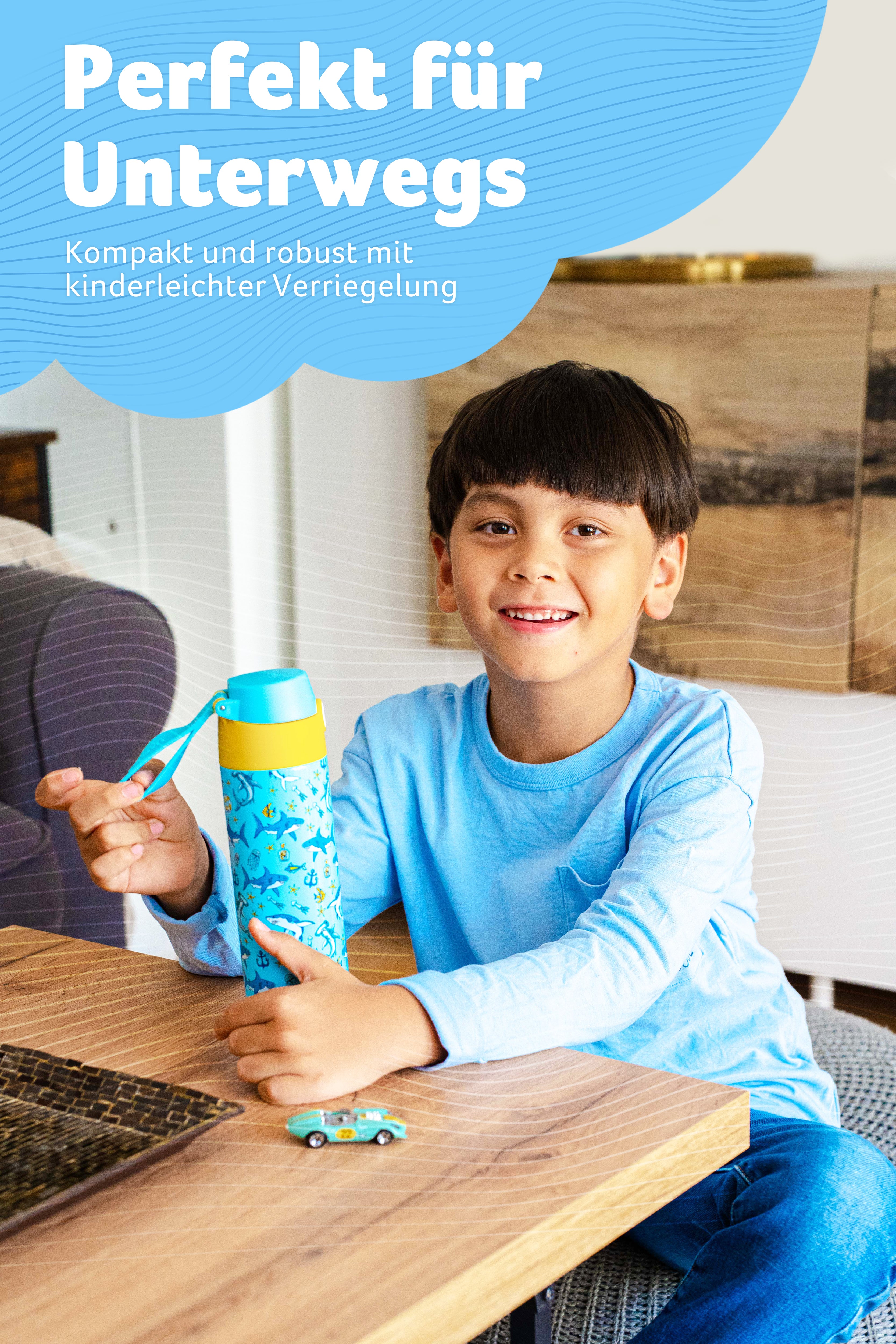 MALI Trinkflasche Edelstahl für Kinder mit Trinkausguss