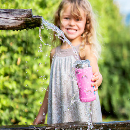 CHARLI Trinkflasche Edelstahl für Kinder mit Strohhalm