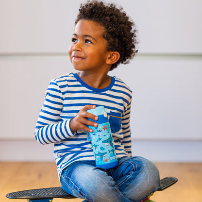 CHARLI Trinkflasche Edelstahl für Kinder mit Strohhalm