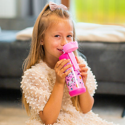 CHARLI Trinkflasche Edelstahl für Kinder mit Strohhalm