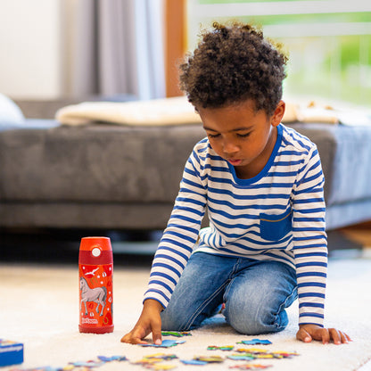 CHARLI Trinkflasche Edelstahl für Kinder mit Strohhalm
