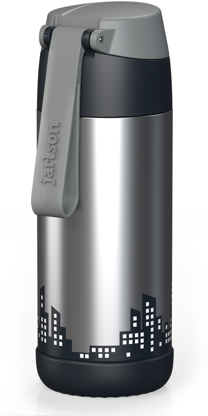 CHARLI Trinkflasche Edelstahl für Kinder mit Strohhalm