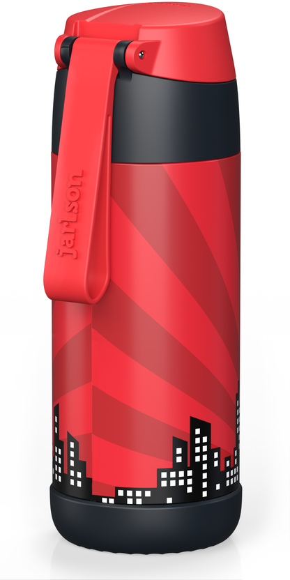 CHARLI Trinkflasche Edelstahl für Kinder mit Strohhalm